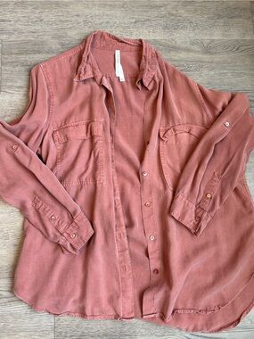 Babaton Dusty Rose Button-Down Shirt